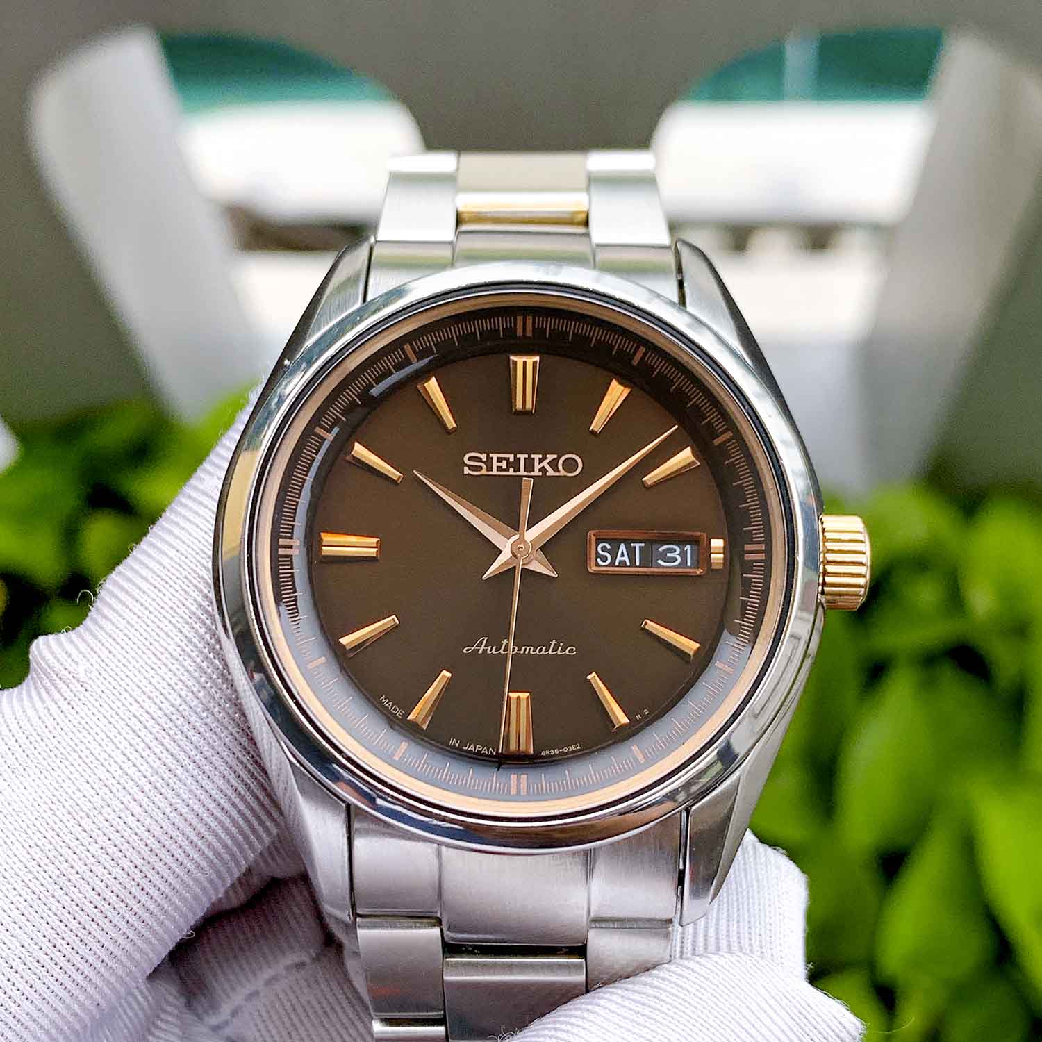 SEIKO セイコー プレサージュ 4R36-03H0 デイデイト 裏スケ 自動巻き